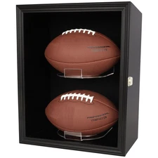 Football Case Display Case Wall Mount Full Size Football Box Memorabilia w/98...
