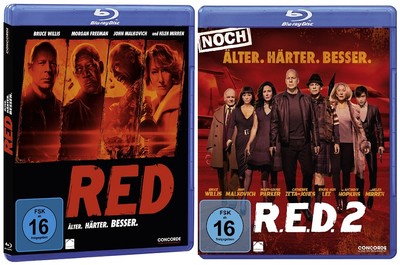 2 Blu-rays * R.E.D. 1 + RED 2 - ( NOCH ) ÄLTER HÄRTER BESSER im Set # NEU OVP $