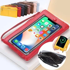 Leather Wristlet Touch Screen Phone Bag Handbag Wallet Fashion Clutch Travel Bag