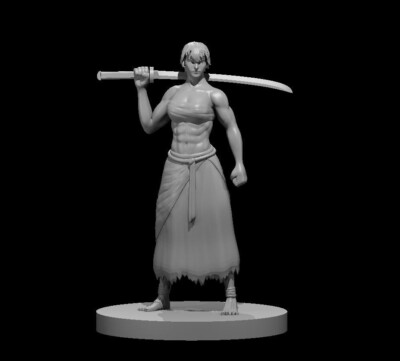 Human Female Kensai Monk V2 Fighter Warrior NPC 28mm Scale DND D&D Tabletop Mini