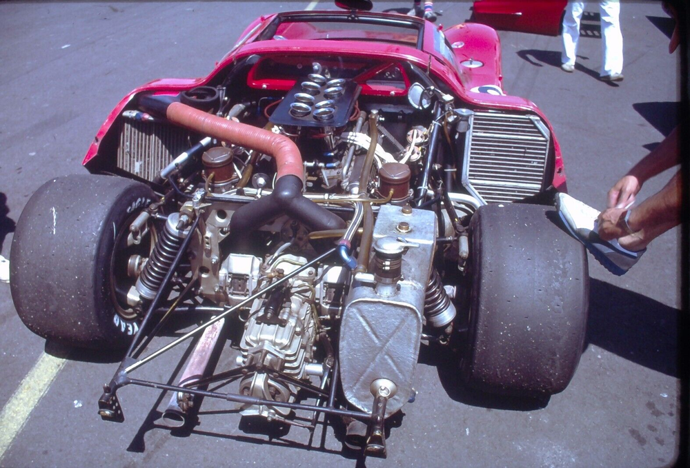 10/83  Race Car Engine Auto Road Racing Raceways Color Slide A41