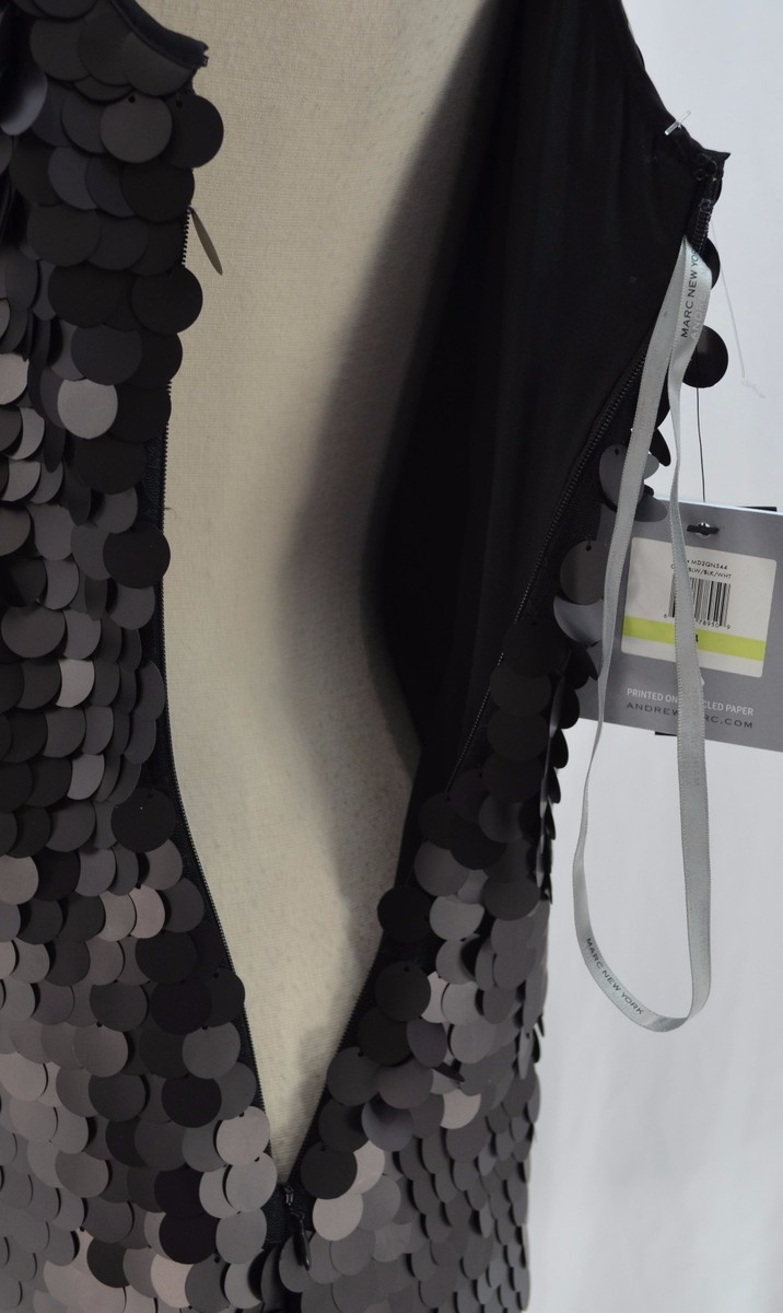 andrew marc sequin dress $188 NWT MARC NEW YORK BY ANDREW MARC Sz6 SEQUINED SLEEVELESS SHEATH DRESS MULTI