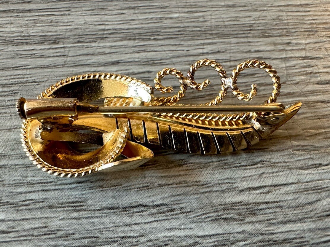 Broche Ancienne Plaquée Or - Vintage Française, Occasion, Sans Marque