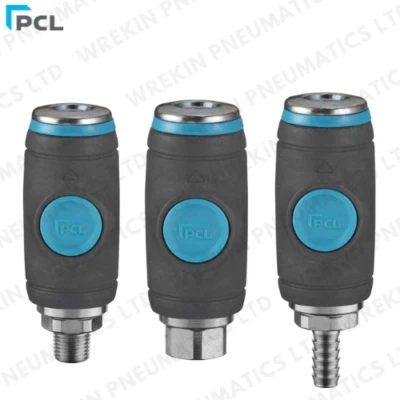 Genuine PCL Safety Air Line Push Button Couplings Quick-Release Coupler M x F