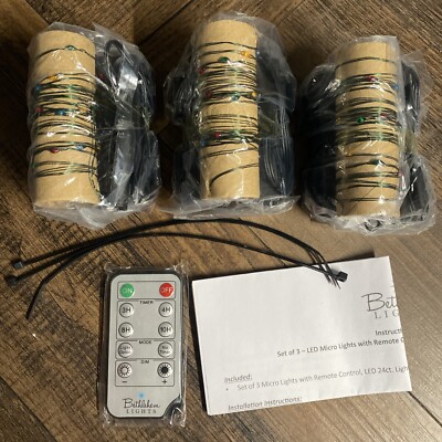 Bethlehem LED Micro Lights 3 Strands Of 24 Remote Control MULTI COLOR