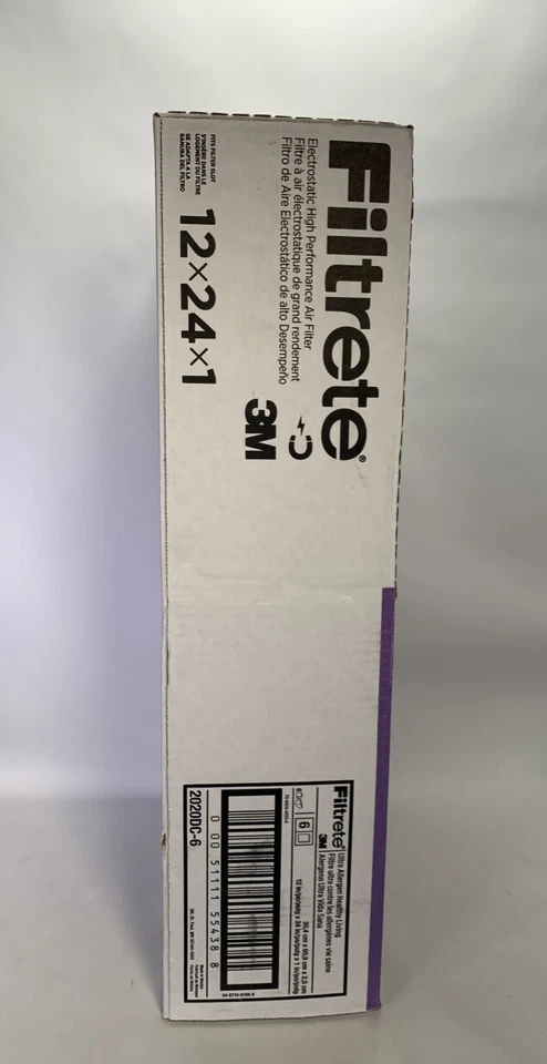 3M 12"X24"X1 Ultra Allergen Filtrete Furnace Filter 2020DC-6. 6pk  - Image 3 of 3