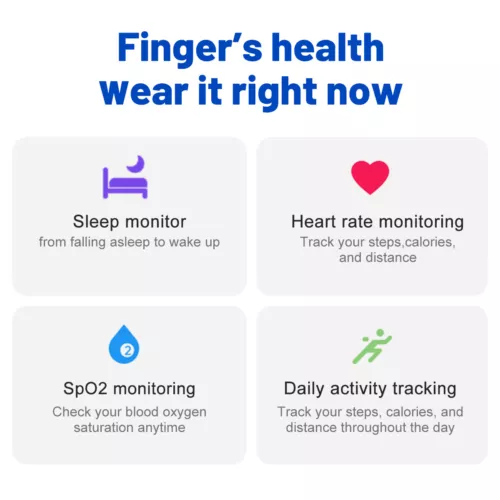 Smart Ring Health Fitness Tracker - Pulsmesser Wasserdicht Fingerring - Bild 3 von 28