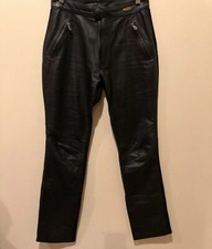 Harley Davidson Leather Panel Zip Pocket Black 36 Sz 8 Pants 395