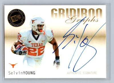 2007 Press Pass SE Gridiron Graphs Gold #GG-SY Selvin Young Rookie Auto RC Texas