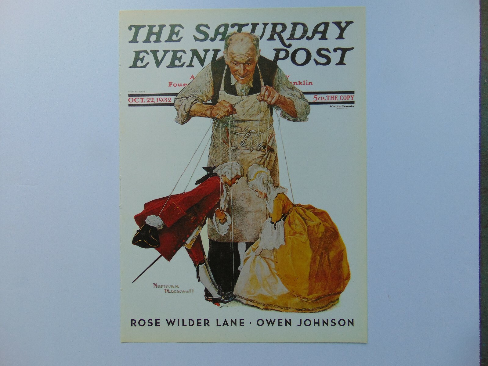 The Saturday Evening Post Oct 22,1932  (REPRINT) Norman Rockwell (COVER ONLY)