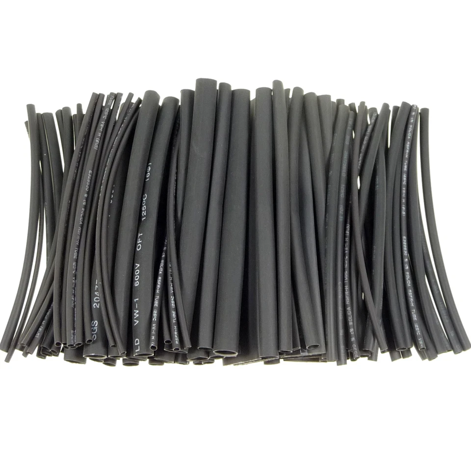 KEIN MARKENARTIKEL ✅Schrumpfschlauch Set 100 Teile Schwarz verschiedene Durchmesser 10cm Abschnitte