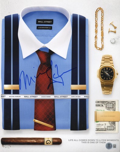 Michael Douglas Signed 11x14 Photo Wall Street Autograph Proof Beckett Witness - 第 1/2 張圖片