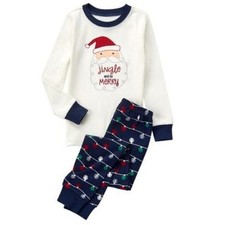 NWT Gymboree Christmas Santa Jingle Bell Lights Gymmies Sleep Set Pajamas Boy 10