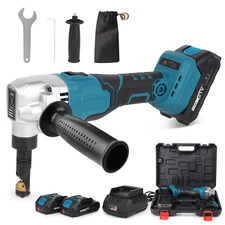 Cordless Metal Nibbler for Sheet Metal Cutting 3 Speed Adjustable with 2 Battery
