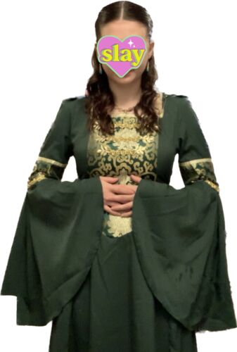 Game Of Thrones Rhaenyra Targaryen Cosplay Green Hooded Dress Medieval Costume S - Picture 1 of 17