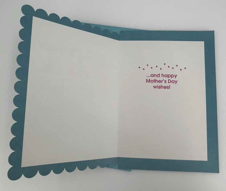 Mothers Day Card Leanin Tree Big Hugs & Kisses Blue Scalloped Greeting Card Mom - Image 2 of 3