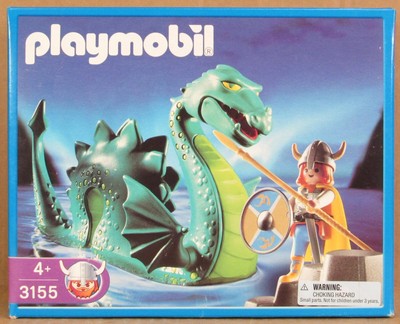 Playmobil 3155 Sea Serpent w/Viking (2001/Retired) *SEALED* MIB