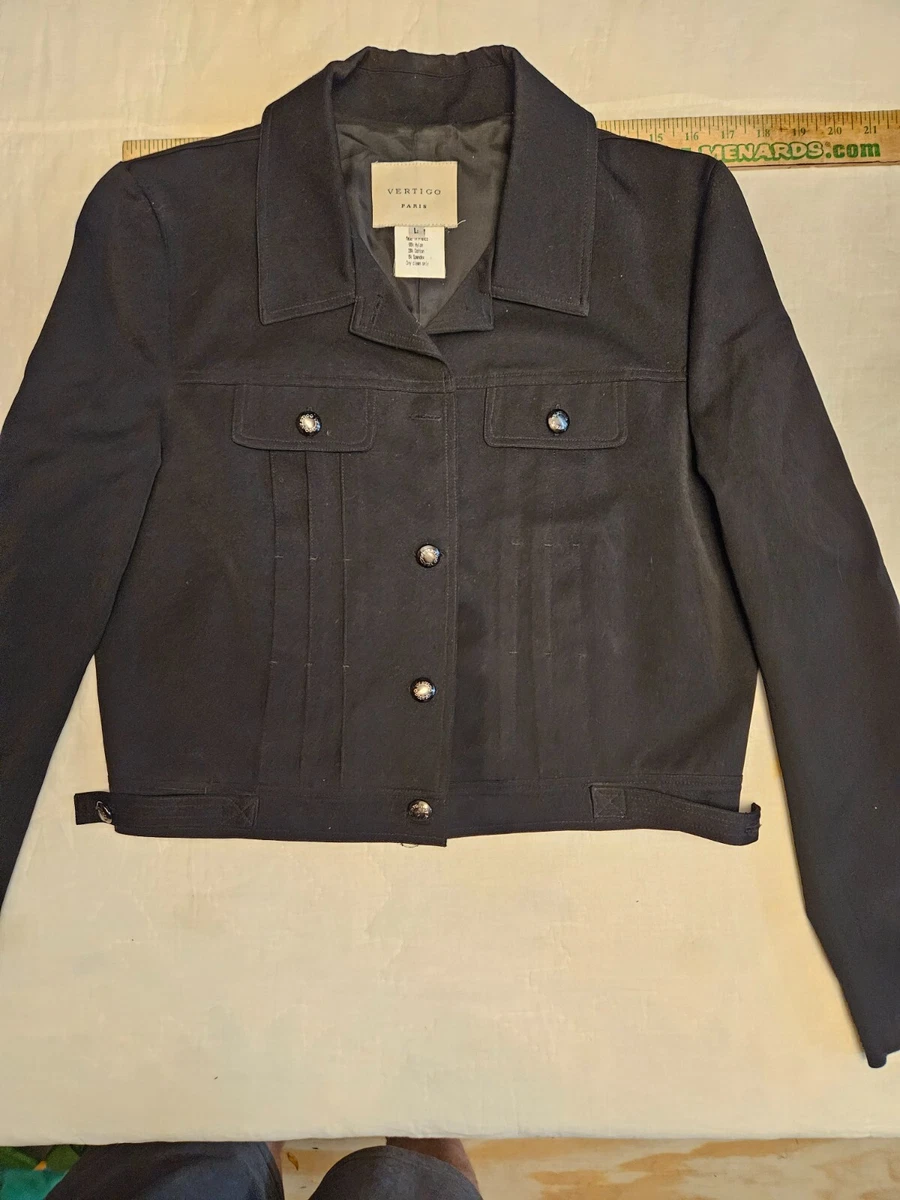 VERTIGO PARIS DESIGNER Jacket Blazer Black COAT Size large 3