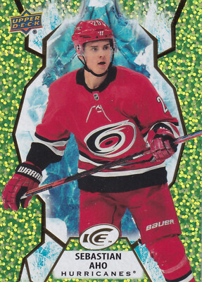 SEBASTIAN AHO   21-22 UPPER DECK ICE     GREEN BASE CARD  # 71