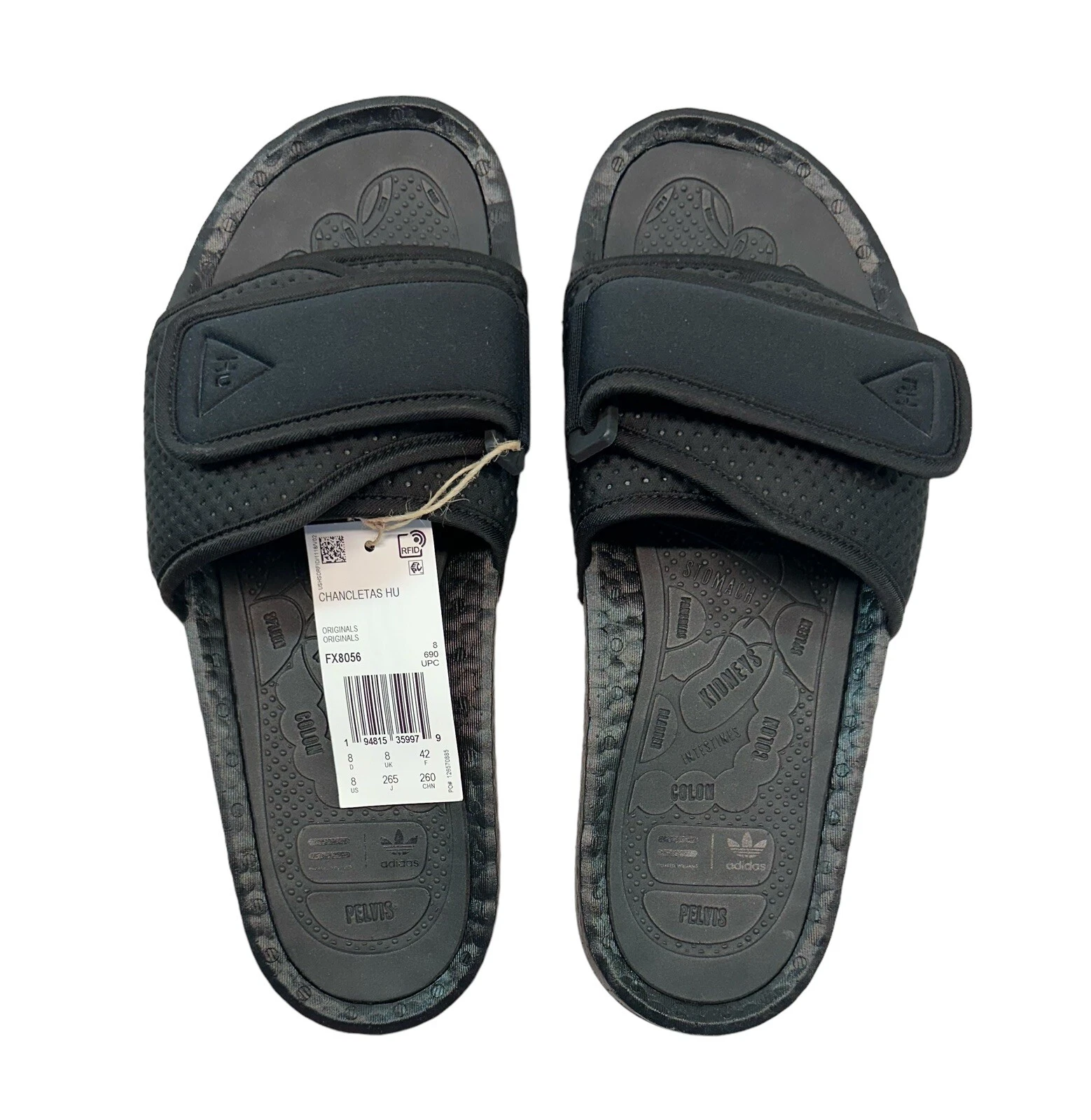 Adidas x Pharrell Williams Hu Boost Nero Slides FX8056 Uomo TAGLIA 8