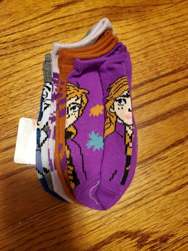 DISNEY FROZEN 2 ANNA ELSA OLAF 5-Pack Low Cut Socks For Girls Shoe Size 7.5-3.5 - Picture 4 of 4