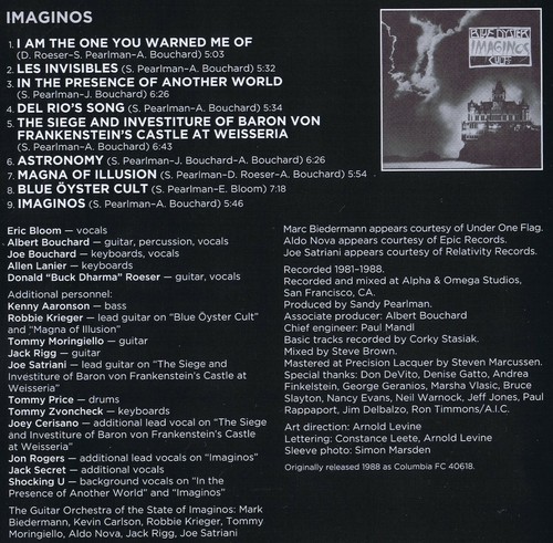 Blue Öyster Cult "Imaginos" 11. Werk! Von 1988! Digital Remastered! Neue CD! - Picture 2 of 2
