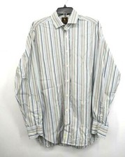 Tailorbyrd Mens Multicolor Stripes Button-Up Long Sleeve Cotton Dress Shirts L