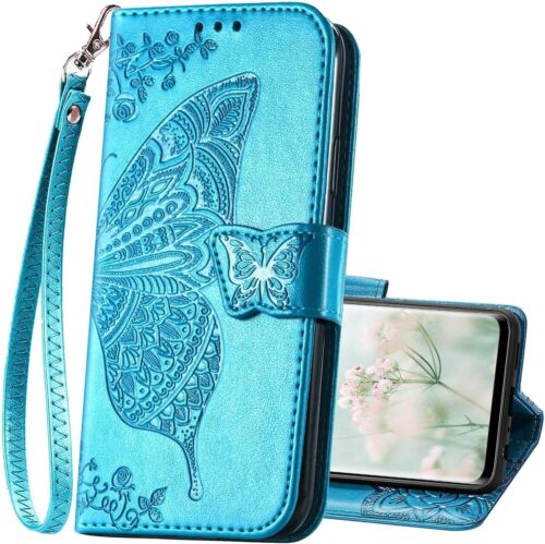 Motorola Moto Edge 5G 2024 Phone Case Wallet Flip Folio Cover Blue Women