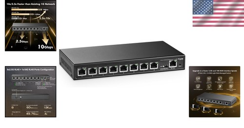 High-Performance 8 Port 2.5G Ethernet Switch - Ideal for Gaming and Streaming - Picture 2 of 11