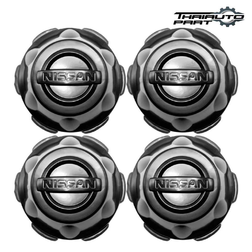 4x Tapa central de rueda negra para camioneta Nissan Frontier Navara D40 06-14 Foto 3 de 4