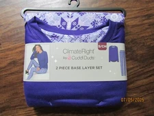 NEW CLIMATE RIGHT BY CUDDL DUDS 2 PIECE BASE LAYER SET PURPLE COLOR SIZE SMALL