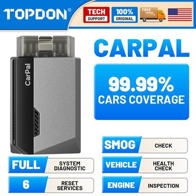 TOPDON Carpal Car Diagnostic Scanner Full System & 6 Reset OBD2 Tool TPMS BMS 