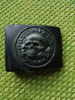 Militaria. Plaque de ceinturon allemand. Boucle. WW2. 1939 1945.