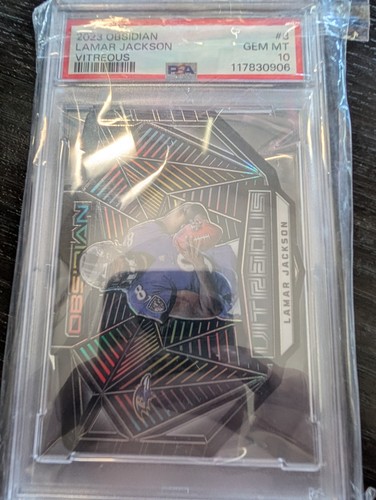 2023 Obsidian Lamar Jackson Vitreous Die-Cut Prizm No. 8 PSA 10 GEM Mint π