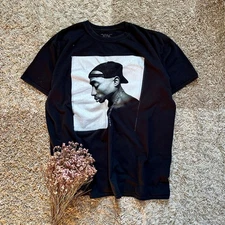2PAC Tupac Shakur Black Faded Tee Shirt Made in UK Men’s Size L