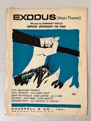 EXODUS (Main Theme) Ernest Gold 1960 Piano Sheet Music Film Score Chappell