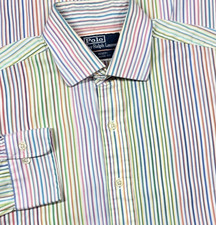 VTG Polo Ralph Lauren Men Button Up Regent Multicolor Stripe Fun Shirt 16-32/33