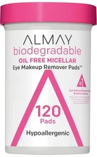 Almay Biodegradable Makeup Remover Pads Micellar Gentle, Hypoallergenic120 Count