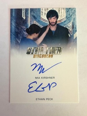 Star Trek Discovery Season 2 Mia Kirshner & Ethan Peck Dual autograph