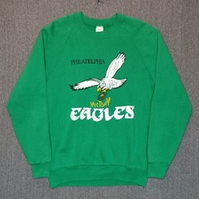 Vintage Philadelphia Eagles Crewneck Sweatshirt Large Kelly Green 90s NFL USA