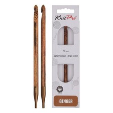 KnitPro Ginger Afghan/Tunisian Crochet Hook  7mm Brown