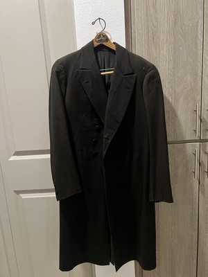 Vintage 1910/1920s era Men's Black Double-Breasted Frock coat