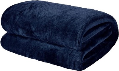 Brentfords Flanell Fleece Überwurf Decke Bett, super weich kuschelig dunkelblau 120x150cm