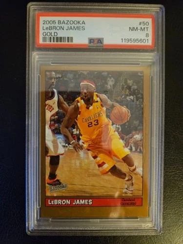 2005 Topps Bazooka LeBRON JAMES GOLD Cavaliers # 50 PSA 8 NM-MT Basketball Card