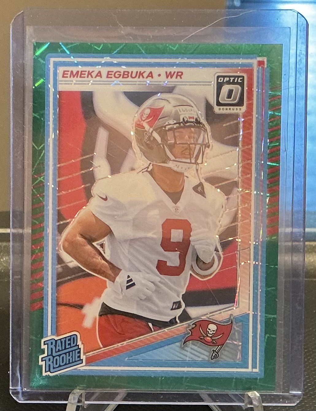 2025 Panini Donruss Optic - Rated Rookie Emeka Egbuka #265 Green Velocity Prizm
