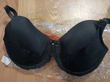 NWT Alegro Black W/lace "Flirt Bar" T-shirt Bra Size 34F