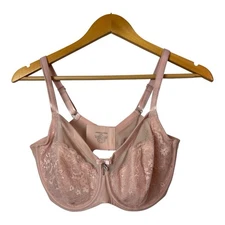 Curvy Couture Lace Luxe Underwire Bra-1299 blushing Rose size 34G. 