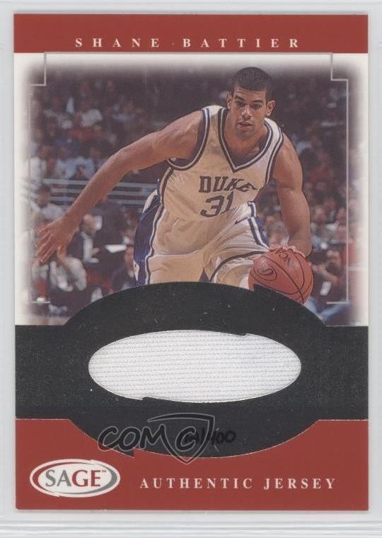 2001 Sage Authentic Jerseys Red /400 Shane Battier #J2B Rookie RC 0v1