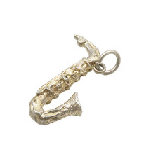 925 Sterling Silver Vintage Petite Saxophone Instrument Motif Pendant PT13247