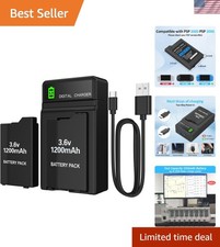 2Pcs 1200mAh PSP Lithium Polymer Batteries  Charger Dock - Ideal for PSP Models